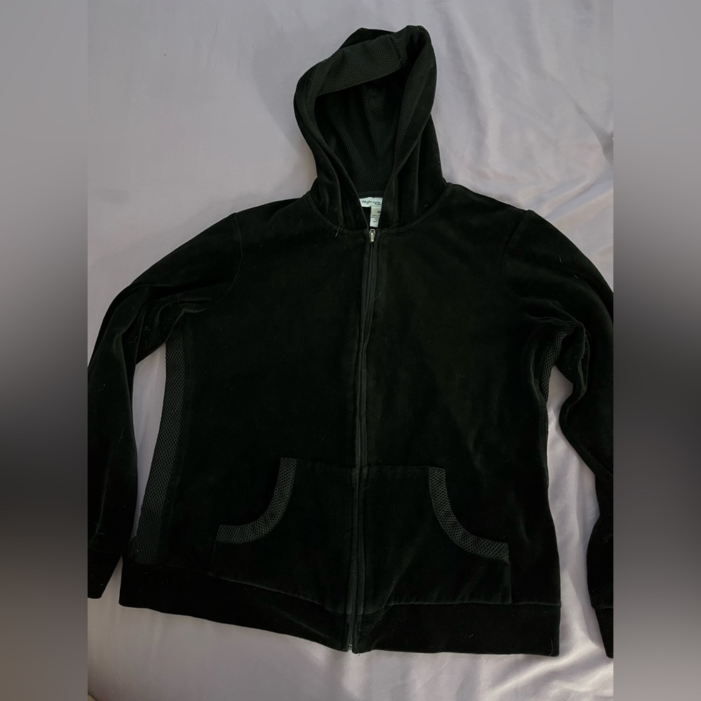 Black Velour Zip UP